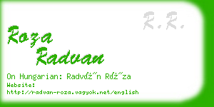 roza radvan business card